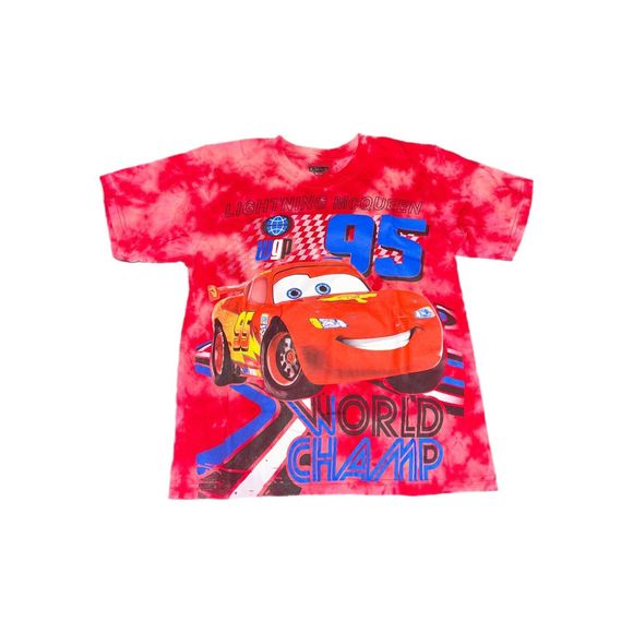 Disney Cars Lightning McQueen Bleached Tee - Picture 1 of 3